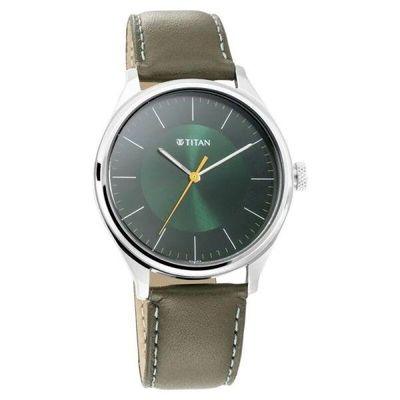 Titan Workwear Men’s Urban Edge Lustrous Green Dial Leather Watch- NP1802SL04_img_1