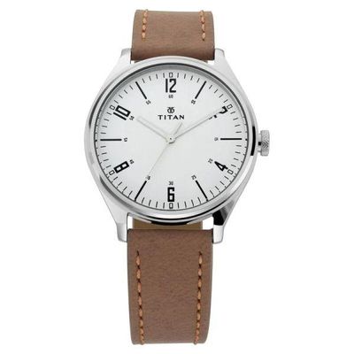 Titan Workwear Men’s Urban Edge Lustrous Silver Dial Leather Watch- 1802SL01_img_5