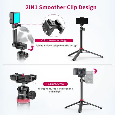 Ulanzi MT-44 1.46M Extend Selfie Stick Tripods Tripod With phone Clamp For Cameras Cellphone Samsung iPhone Huawei Xiaomi Stand_img_2