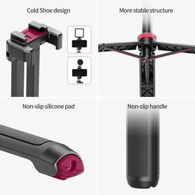 Ulanzi MT-44 1.46M Extend Selfie Stick Tripods Tripod With phone Clamp For Cameras Cellphone Samsung iPhone Huawei Xiaomi Stand_img_3