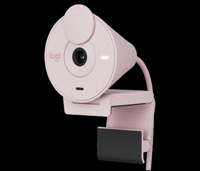 Logitech BRIO 300 Webcam with auto light correction With Noise-reducing mic – Rose Color_img_0