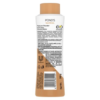 POND'S Sandal Radiance Talcum Powder with Natural Sunscreen – 300g- 69105_img_5