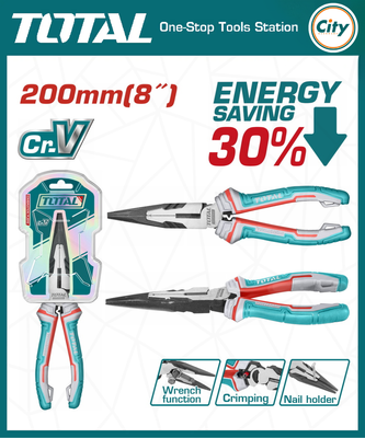 Total Tools ৮ ইঞ্চি হাই লেভারেজ লং নোজ প্লায়ার THT220806S_img_0