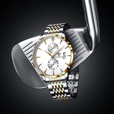 Trsoye 638 Men's Luxury Stainless Steel Watch – Elegant Silver & Rose Gold Design_img_1