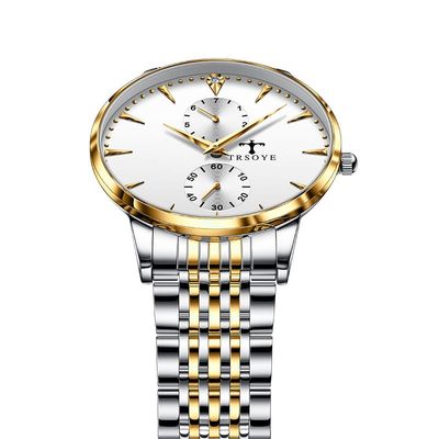 Trsoye 638 Men's Luxury Stainless Steel Watch – Elegant Silver & Rose Gold Design_img_3