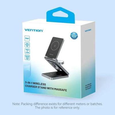 Vention FGFH0 3-in-1 15W Foldable MagSafe Wireless Charger Stand_img_1