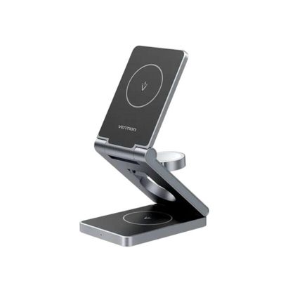 Vention FGFH0 3-in-1 15W Foldable MagSafe Wireless Charger Stand_img_2