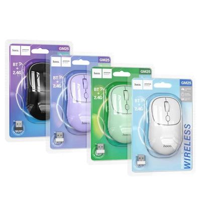 HOCO GM25 Dual-Mode Wireless Bluetooth 2.4G Silent Mouse – Black color_img_1