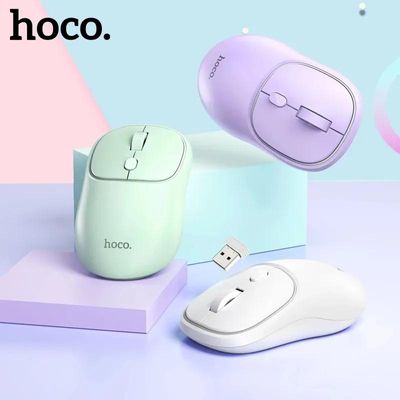 HOCO GM25 Dual-Mode Wireless Bluetooth 2.4G Silent Mouse – White Color_img_1