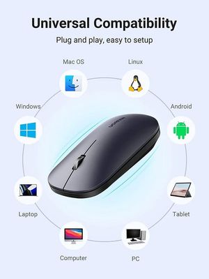 UGREEN Wireless Mouse 2.4G Silent Computer Mouse 4000 DPI- Black Color_img_1
