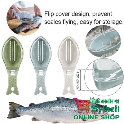 Fish Scaler, Fast Fish Scale Remover Fish Skin Brush Fish Descaler Tool Fish Scraper Fish Scaler with Cover for Home Kitchen_img_0