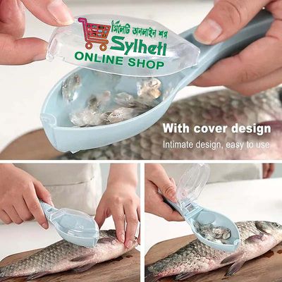 Fish Scaler, Fast Fish Scale Remover Fish Skin Brush Fish Descaler Tool Fish Scraper Fish Scaler with Cover for Home Kitchen_img_4
