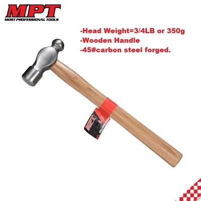 MPT Ball Pein Hammer Wood Handle ( 1/2 LB | 3/4LB | 1 LB ), Carbon Steel; MHD05001_img_1