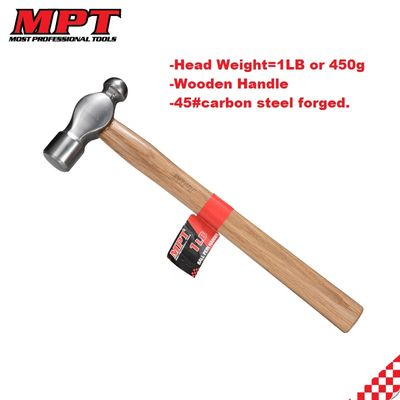 MPT Ball Pein Hammer Wood Handle ( 1/2 LB | 3/4LB | 1 LB ), Carbon Steel; MHD05001_img_3
