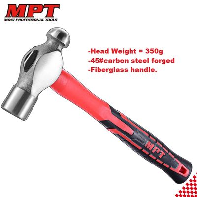 MPT Ball Pein Hammer Fiberglass Handle ( 1/2lb | 3/4lb | 1lb ), 45#, Carbon Steel; MHD05002_img_1