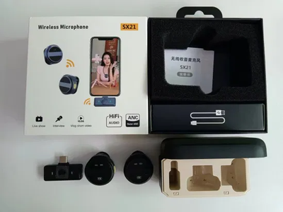 SX21 Magnetic Hanging Neck Wireless Lavalier Microphone Dedicated Long Battery Life with Storage Compartment_img_2