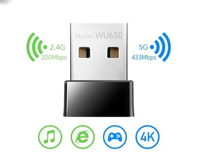 Cudy WU650 – Mini Dual Band Wireless USB Adapter (650Mbps)_img_1