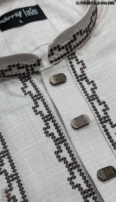 Ethereal Baby Pink Panjabi with Embroidered Slab Design_img_2