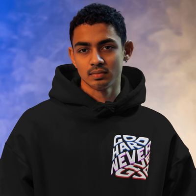 Go Hard Never Give Up - Oversized Drop Shoulder Hoodie_img_0