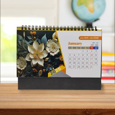 flower Desk Calendar 2025 1pc Decoration Planner Calendar_img_2