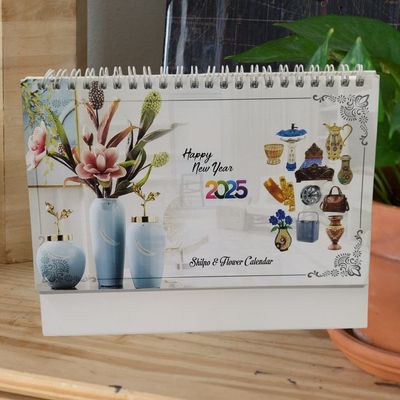 flower Desk Calendar 2025 1pc Decoration Planner Calendar_img_0