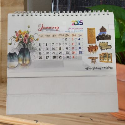flower Desk Calendar 2025 1pc Decoration Planner Calendar_img_1