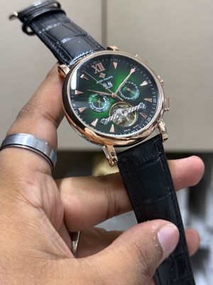 PATEK AUTO BELT ROSE GOLD CASE BLACK BELT GREEN DIAL_img_0