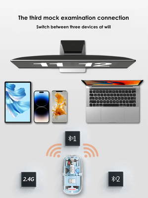 GearUP WM30 Transparent Crystal 2.4G + Bluetooth Magnetic Wireless Mouse- Gray Color - Price in Bangladesh_img_4