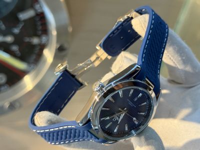 OMEGA AQUA TERRA BLUE  DIAL BLUE BELT_img_2