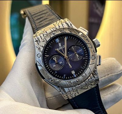 Hublot Engrave Blue Dial Silver Frame AA Grade_img_0
