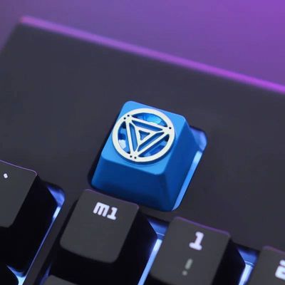 Iron Man Arc Reactor - Zinc-plated Aluminum Artisan R4 Keycaps_img_0