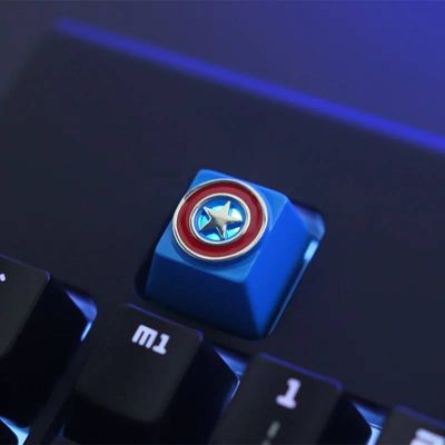 Captain America Shield - Zinc-plated Aluminum Artisan R4 Keycaps_img_0