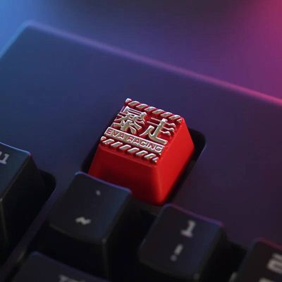 EVA Racing - Red - Zinc-plated Aluminum Artisan R4 Keycaps_img_0