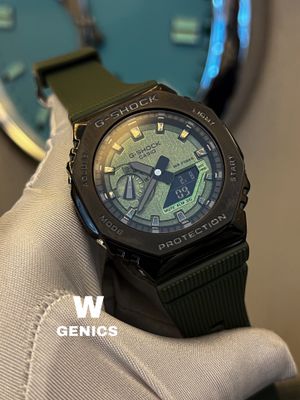 G Shock GA 2100 Green Dial Metal Black Case Green Belt AAA Grade_img_0