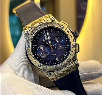 Hublot Engrave Blue dial Gold Frame AA Grade_img_0