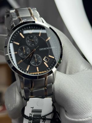 EMPORIO ARMANI Renato Chronograph Black Dial Men's Watch AR11165 (Two-Tone)_img_0