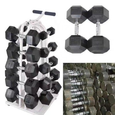 Rubber coated hex dumbbell 2.5kg,5kg,7.5kg,10kg,12.5kg,15kg,17.5kg,20kg,22.5kg,25kg,27.5kg,30kg,32.5kg,35kgpair 240tk per kg_img_2