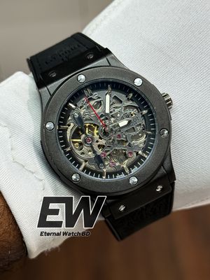 HUBLOT AUTOMOTIC VELVET BELT FULL BLACK PINK STONE_img_1