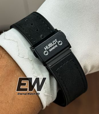 HUBLOT AUTOMOTIC VELVET BELT FULL BLACK PINK STONE_img_3