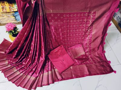Premium Bodhuya Japani Silk Saree & Panjabi Set_img_3
