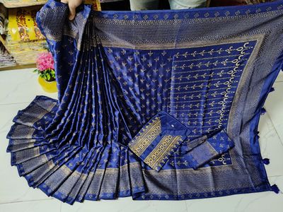 Premium Bodhuya Japani Silk Saree & Panjabi Set_img_5