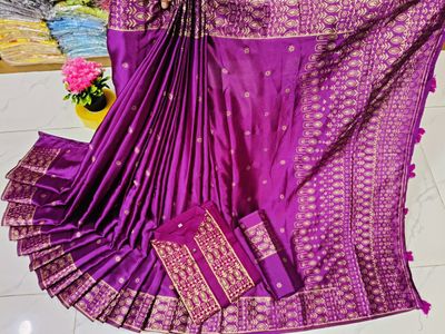 Premium Bodhuya Japani Silk Saree & Panjabi Set_img_8