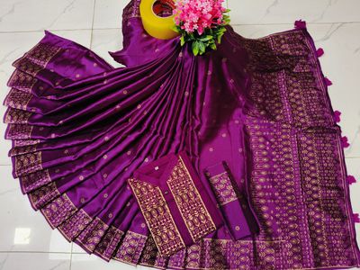 Premium Bodhuya Japani Silk Saree & Panjabi Set_img_15