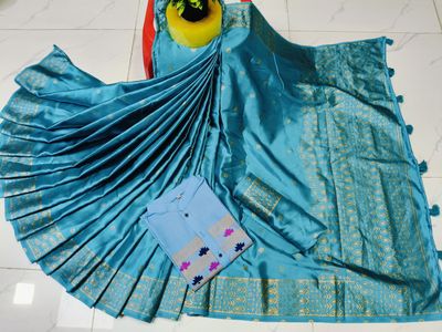 Premium Bodhuya Japani Silk Saree & Panjabi Set_img_18