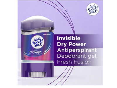 Lady Speed Stick Invisible Dry Power Antiperspirant Deodorant Gel (Fresh Fusion), 65g_img_1
