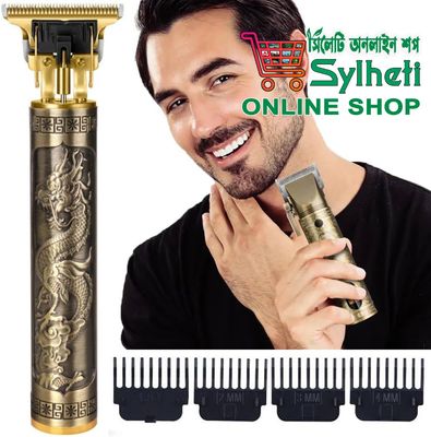 Rechargeable Vintage T9 Dragon Style Trimmer Metal Body_img_2