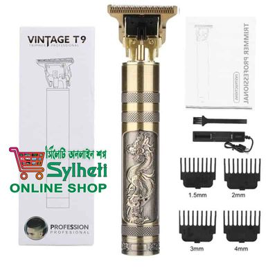 Rechargeable Vintage T9 Dragon Style Trimmer Metal Body_img_4