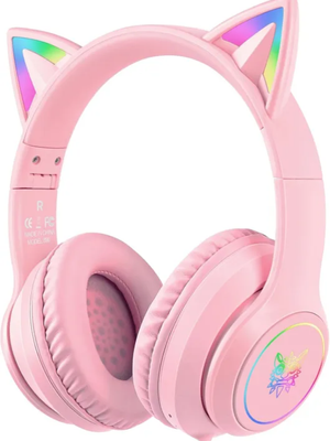 Glowing Cat Ear Wireless Headphones – Over-Ear Foldable BT5.0 Headset with Mic, AUX, TF Card, MP3 & LED Lights_img_4