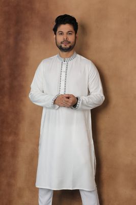 White Elegance Embroidered panjabi_img_0