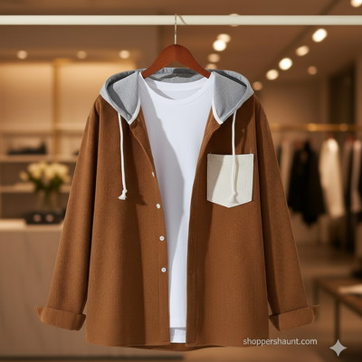 Corduroy Hooded shirt for winter (Unisex)_img_0